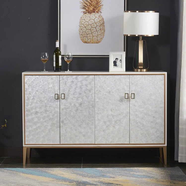 Sleek Modern Cabinet with Chic Shell Finish for Elegant Interiors hbs-4436