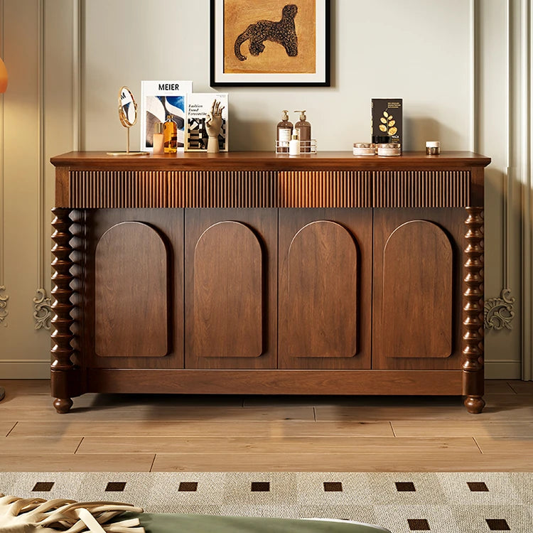 Elegant Solid Wood Cabinet with Intricate Detailing for Stylish Storage Solutions hbs-4438