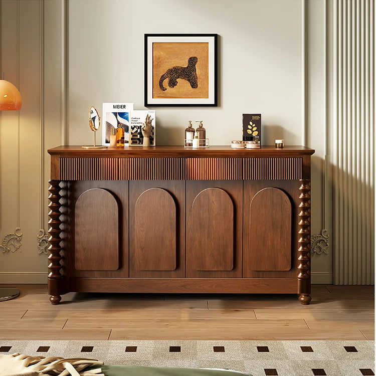 Elegant Solid Wood Cabinet with Intricate Detailing for Stylish Storage Solutions hbs-4438