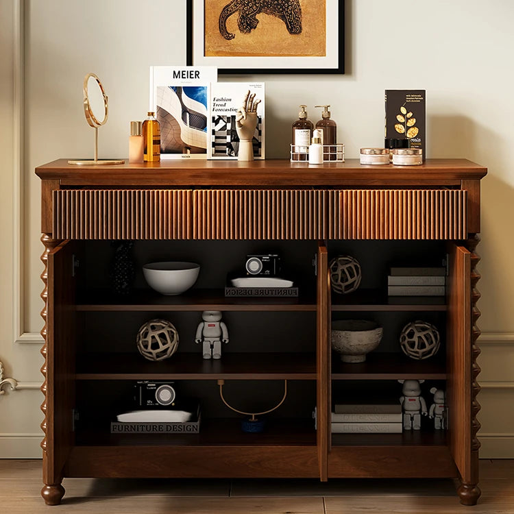 Elegant Solid Wood Cabinet with Intricate Detailing for Stylish Storage Solutions hbs-4438