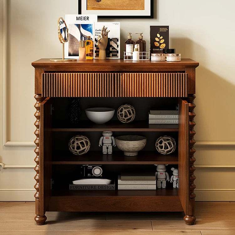 Elegant Solid Wood Cabinet with Intricate Detailing for Stylish Storage Solutions hbs-4438