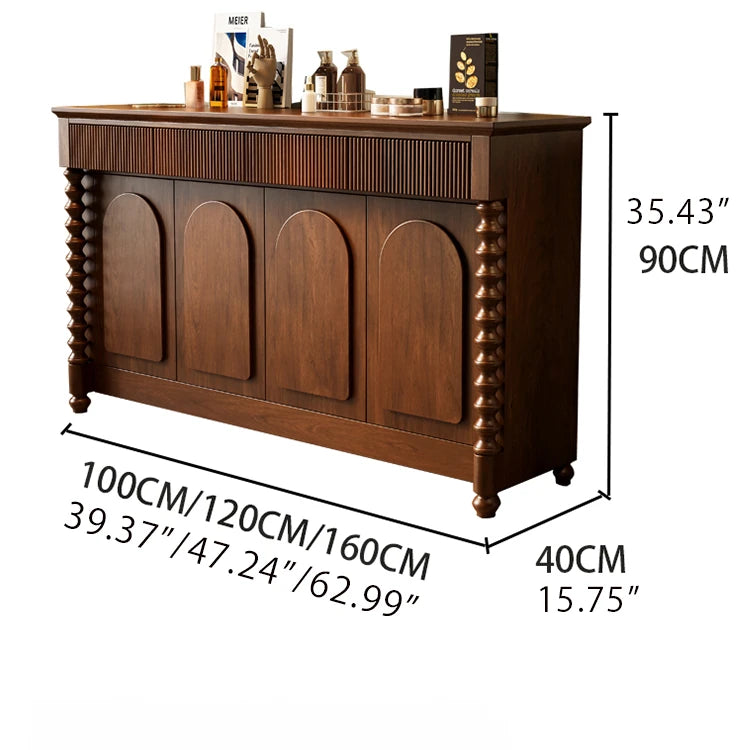 Elegant Solid Wood Cabinet with Intricate Detailing for Stylish Storage Solutions hbs-4438