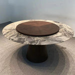 Sleek and Modern Dining Table with Sintered Stone Top and Stylish Synthetic Leather Base - Perfect for Any Dining Room! hbso-3009