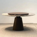 Sleek and Modern Dining Table with Sintered Stone Top and Stylish Synthetic Leather Base - Perfect for Any Dining Room! hbso-3009