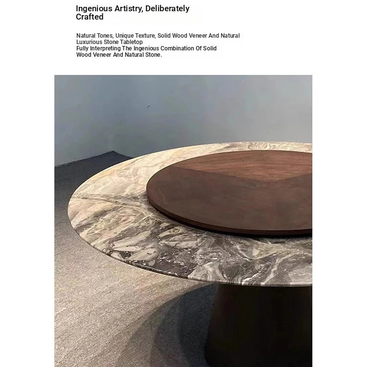 Sleek and Modern Dining Table with Sintered Stone Top and Stylish Synthetic Leather Base - Perfect for Any Dining Room! hbso-3009