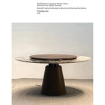 Sleek and Modern Dining Table with Sintered Stone Top and Stylish Synthetic Leather Base - Perfect for Any Dining Room! hbso-3009