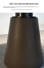 Sleek and Modern Dining Table with Sintered Stone Top and Stylish Synthetic Leather Base - Perfect for Any Dining Room! hbso-3009