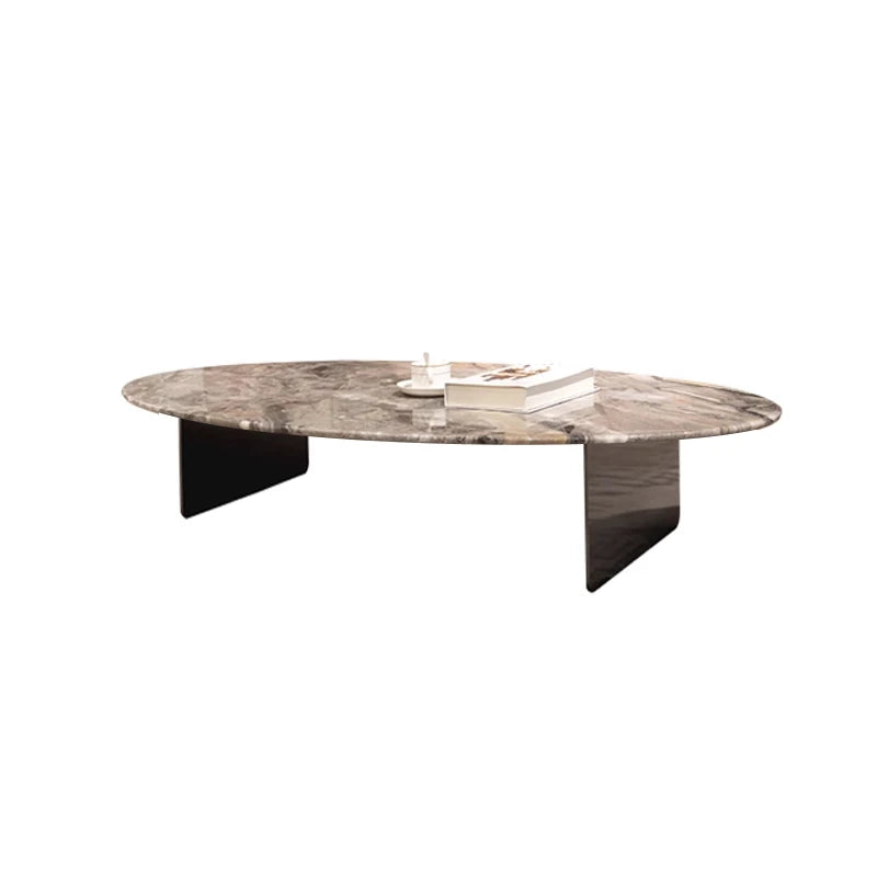 Elegant Oval Sintered Stone Coffee Table – Modern Luxury for Your Living Room hbso-3010