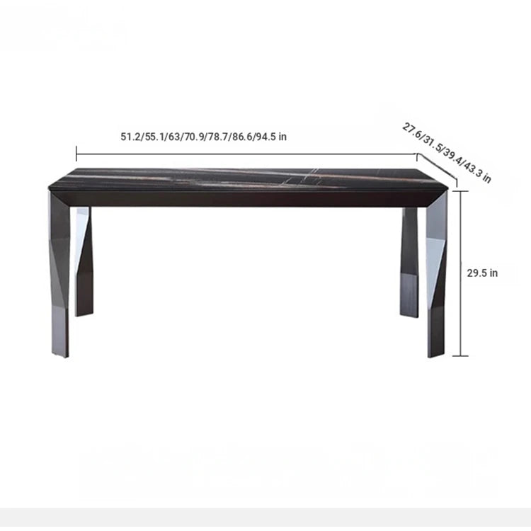 Modern Sintered Stone Stainless Steel Dining Table - Elegant Black Finish for Stylish Interiors hbso-3013