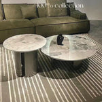 Stylish Sintered Stone Coffee Table with Multi-Layer Stainless Steel Base - Modern Living Room Accent Piece hbso-3014
