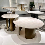 Stylish Sintered Stone Coffee Table with Multi-Layer Stainless Steel Base - Modern Living Room Accent Piece hbso-3014