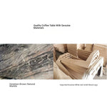 Stylish Sintered Stone Coffee Table with Multi-Layer Stainless Steel Base - Modern Living Room Accent Piece hbso-3014