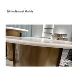 Stylish Sintered Stone Coffee Table with Multi-Layer Stainless Steel Base - Modern Living Room Accent Piece hbso-3014