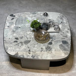 Stylish Sintered Stone Coffee Table with Modern Stainless Steel Base - Perfect Centerpiece for Living Room Decor hbso-3015