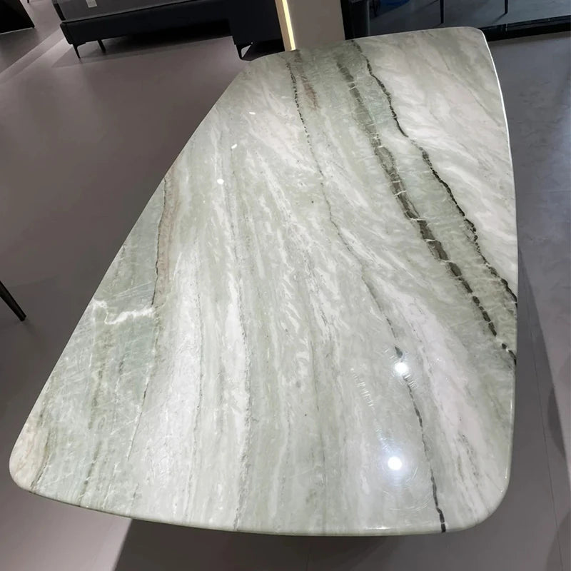 Sleek Sintered Stone Dining Table with Stainless Steel Base - Modern Multi-Layer Design for Stylish Interiors hbso-3017