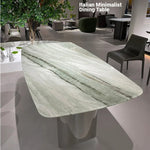 Sleek Sintered Stone Dining Table with Stainless Steel Base - Modern Multi-Layer Design for Stylish Interiors hbso-3017