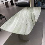 Sleek Sintered Stone Dining Table with Stainless Steel Base - Modern Multi-Layer Design for Stylish Interiors hbso-3017