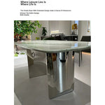 Sleek Sintered Stone Dining Table with Stainless Steel Base - Modern Multi-Layer Design for Stylish Interiors hbso-3017