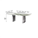 Sleek Sintered Stone Dining Table with Stainless Steel Base - Modern Multi-Layer Design for Stylish Interiors hbso-3017