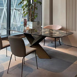 Stylish Sintered Stone Dining Table with Stainless Steel Multi-Layer Board - Modern Elegance for Your Home hbso-3018