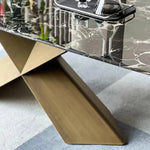 Stylish Sintered Stone Dining Table with Stainless Steel Multi-Layer Board - Modern Elegance for Your Home hbso-3018