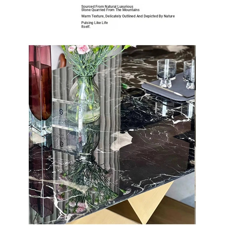 Stylish Sintered Stone Dining Table with Stainless Steel Multi-Layer Board - Modern Elegance for Your Home hbso-3018