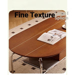 Stylish Cherry Wood & Stainless Steel Coffee Table - Space-Saving Design for Modern Living Rooms - 47.24 x 23.62 hby-4600