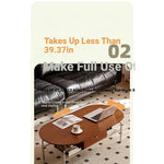 Stylish Cherry Wood & Stainless Steel Coffee Table - Space-Saving Design for Modern Living Rooms - 47.24 x 23.62 hby-4600