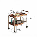 Elegant Cherry Wood and Stainless Steel Serving Cart – Perfect for Home Entertaining and Stylish Storage hby-4602