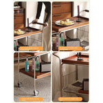 Elegant Cherry Wood and Stainless Steel Serving Cart – Perfect for Home Entertaining and Stylish Storage hby-4602