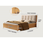 Luxurious Off White Bed with Oak Wood Frame and Goose Down Fill - Scratch-Resistant Fabric Finish hbzwg-632