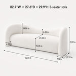 Modern Off-White Faux Lambswool Curved Sofa, Cute Round-Shaped Couch for Living Room hch-3071