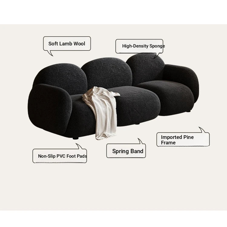 Cozy Solid Wood & Cashmere PVC Bread Sofa for Modern Living Rooms - Enhance Your Space! hch-3072
