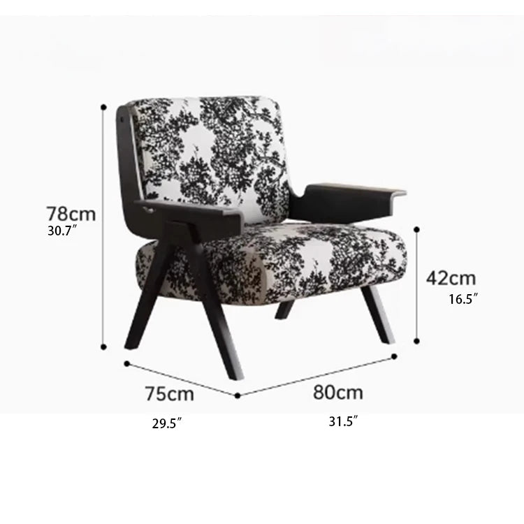 Stylish Striped Accent Chair with Wooden Frame - Perfect for Modern Home Decor hch-3085