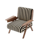 Stylish Striped Accent Chair with Wooden Frame - Perfect for Modern Home Decor hch-3085
