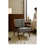 Stylish Striped Accent Chair with Wooden Frame - Perfect for Modern Home Decor hch-3085