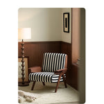 Stylish Striped Accent Chair with Wooden Frame - Perfect for Modern Home Decor hch-3085