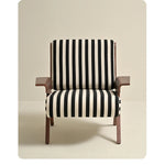 Stylish Striped Accent Chair with Wooden Frame - Perfect for Modern Home Decor hch-3085