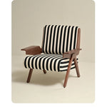 Stylish Striped Accent Chair with Wooden Frame - Perfect for Modern Home Decor hch-3085