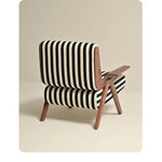Stylish Striped Accent Chair with Wooden Frame - Perfect for Modern Home Decor hch-3085