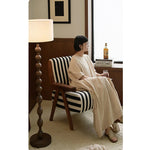 Stylish Striped Accent Chair with Wooden Frame - Perfect for Modern Home Decor hch-3085