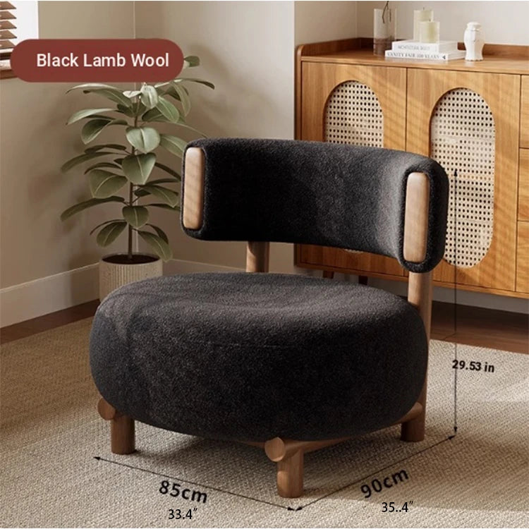 Modern Cashmere Upholstered Chair with Solid Wood Legs - Stylish Leathaire Accent Seating for Living Room hch-3088
