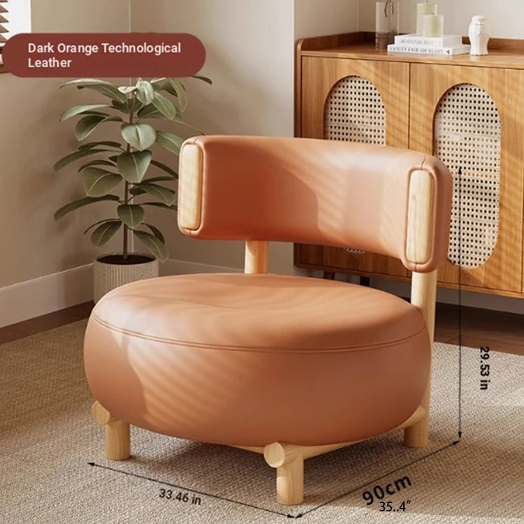 Modern Cashmere Upholstered Chair with Solid Wood Legs - Stylish Leathaire Accent Seating for Living Room hch-3088