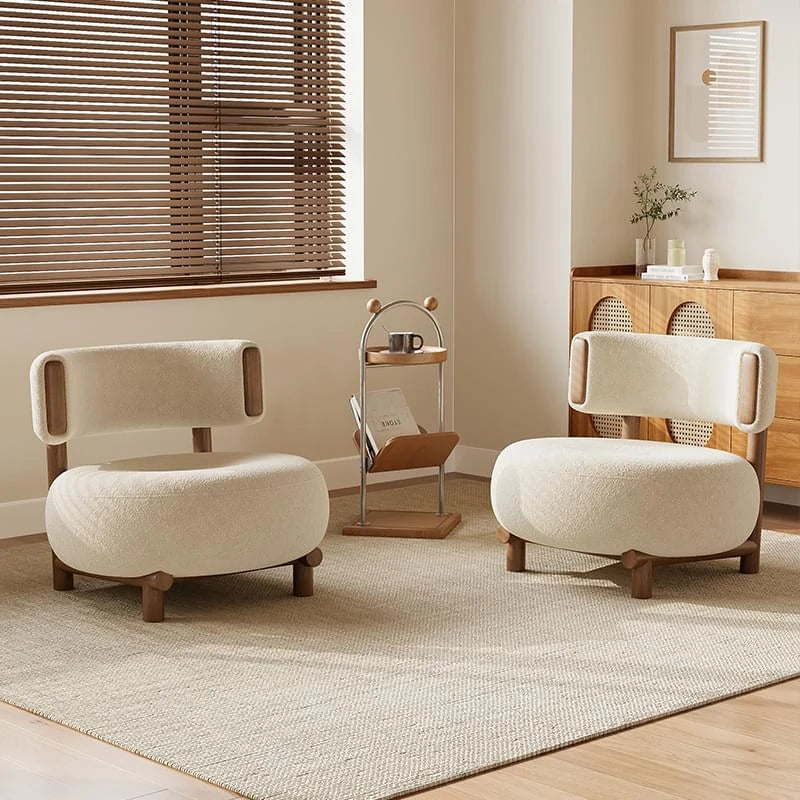 Modern Cashmere Upholstered Chair with Solid Wood Legs - Stylish Leathaire Accent Seating for Living Room hch-3088