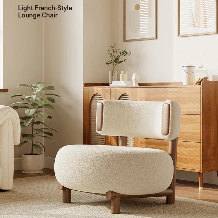 Modern Cashmere Upholstered Chair with Solid Wood Legs - Stylish Leathaire Accent Seating for Living Room hch-3088