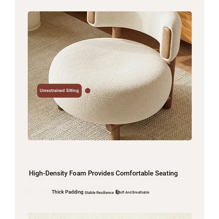 Modern Cashmere Upholstered Chair with Solid Wood Legs - Stylish Leathaire Accent Seating for Living Room hch-3088