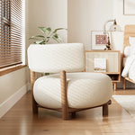 Modern Cashmere Upholstered Chair with Solid Wood Legs - Stylish Leathaire Accent Seating for Living Room hch-3088