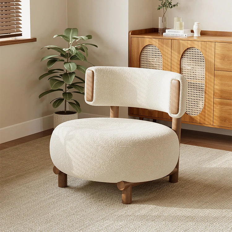 Modern Cashmere Upholstered Chair with Solid Wood Legs - Stylish Leathaire Accent Seating for Living Room hch-3088