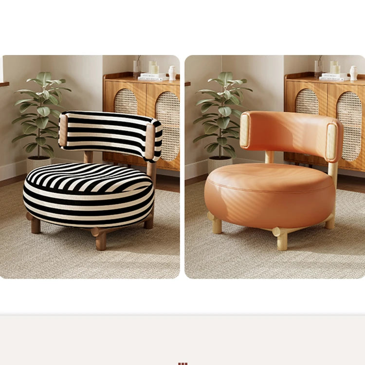 Modern Cashmere Upholstered Chair with Solid Wood Legs - Stylish Leathaire Accent Seating for Living Room hch-3088