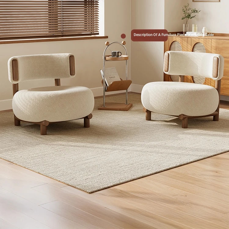 Modern Cashmere Upholstered Chair with Solid Wood Legs - Stylish Leathaire Accent Seating for Living Room hch-3088
